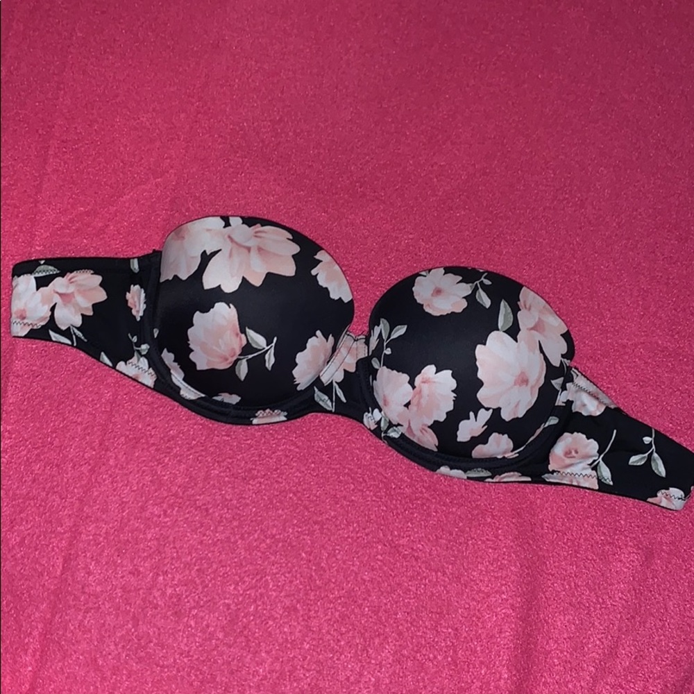 Floral Strapless Bra